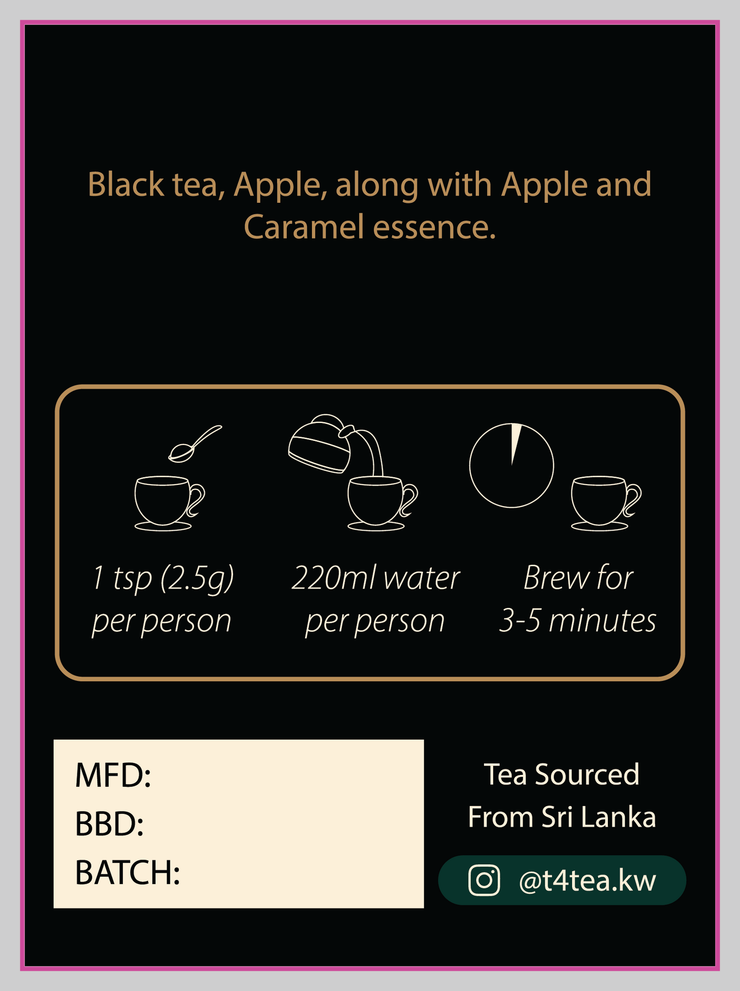 Apple caramel Infused Black Ceylon Tea